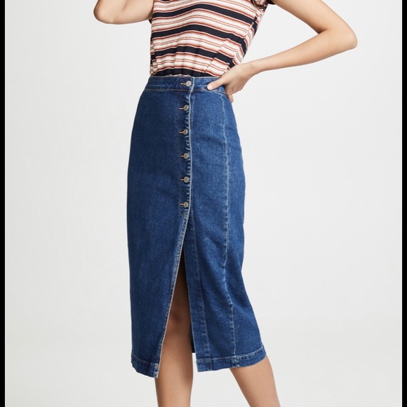 jasmine buttoned midi skirt